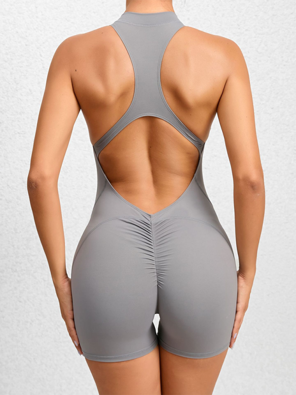 Şeftali Kalçalı Hızlı Kuruyan Pileli Spor Yoga Tulum